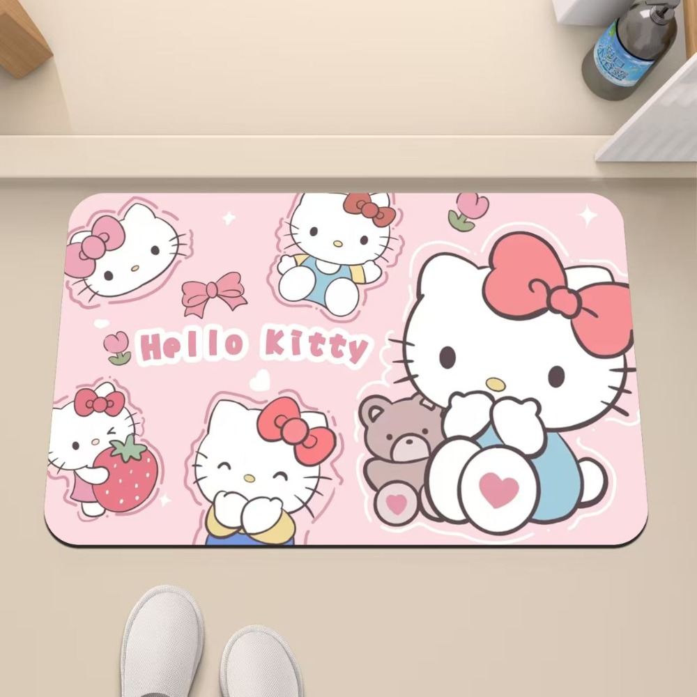 Home Bathroom Mats - سجادة حمام هيلو كيتي مانعة للانزلاق