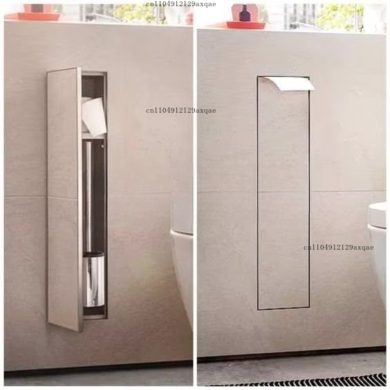 Toilet Paper Holder - حامل فرشاة المرحاض المدمج من الفولاذ