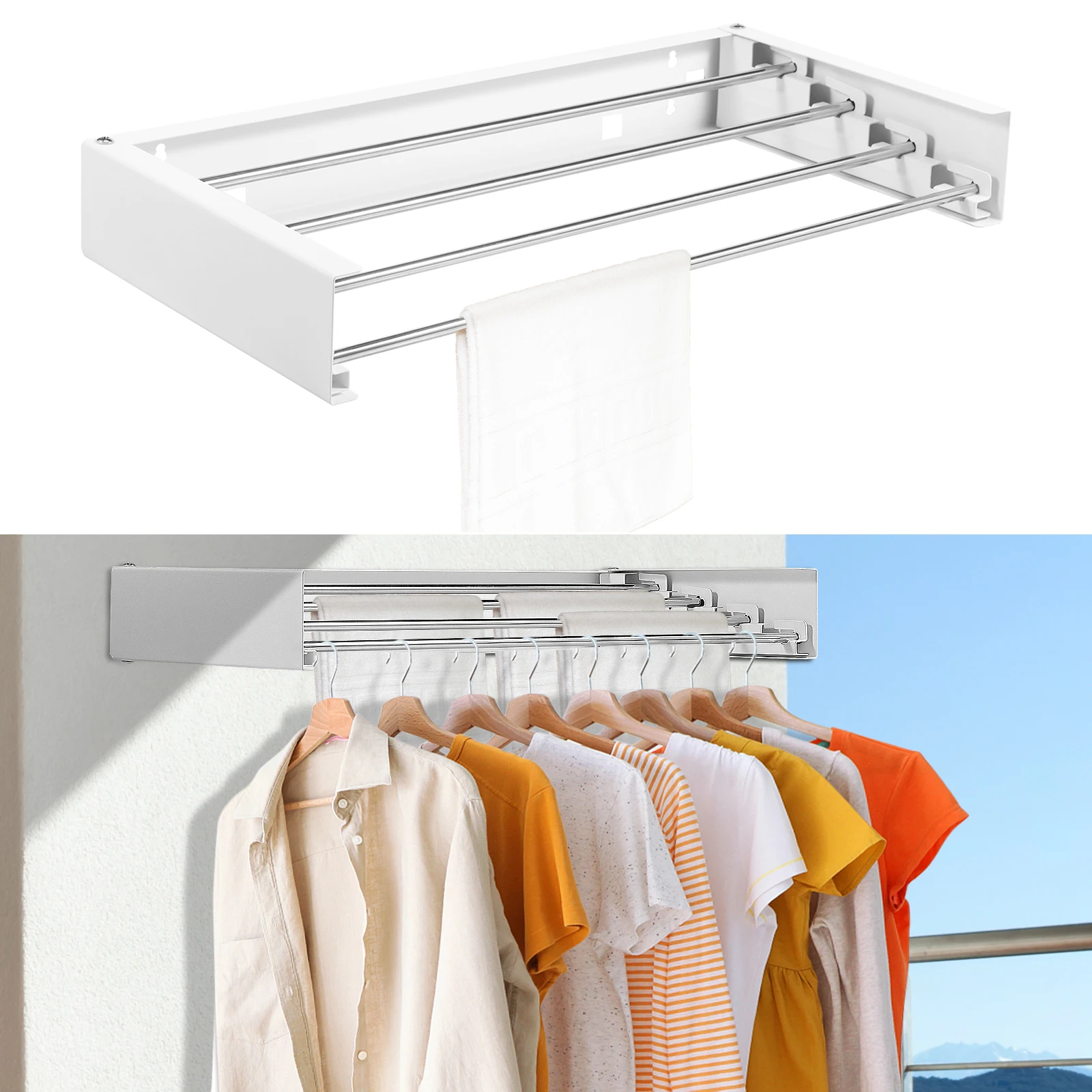 Towel Bar Stainless - رف تجفيف قابل للطي من الفولاذ