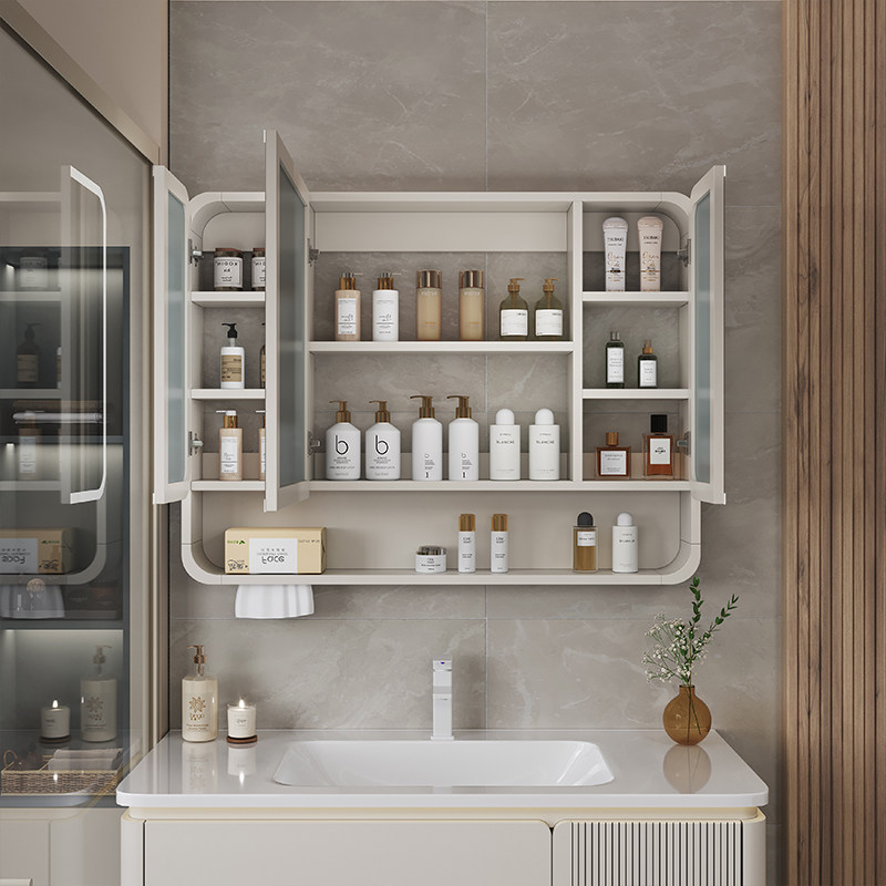 منظم مرآة لخزانة الحمام، أرفف  - مراجعة Home Bathroom Glass وسعره