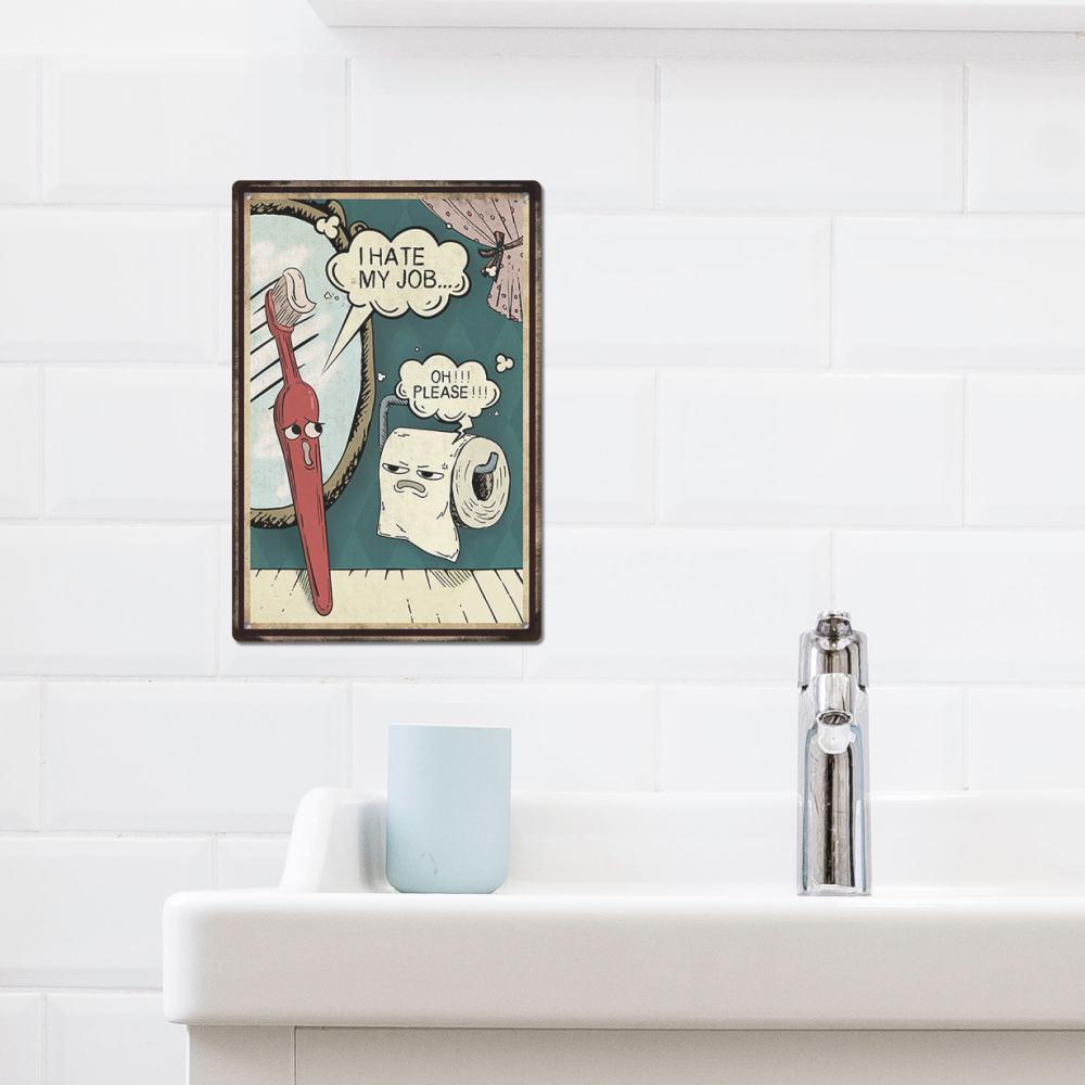 لافتة حمام معدنية زخرفية عتيقة - مراجعة Home Bathroom Dimensions وسعره