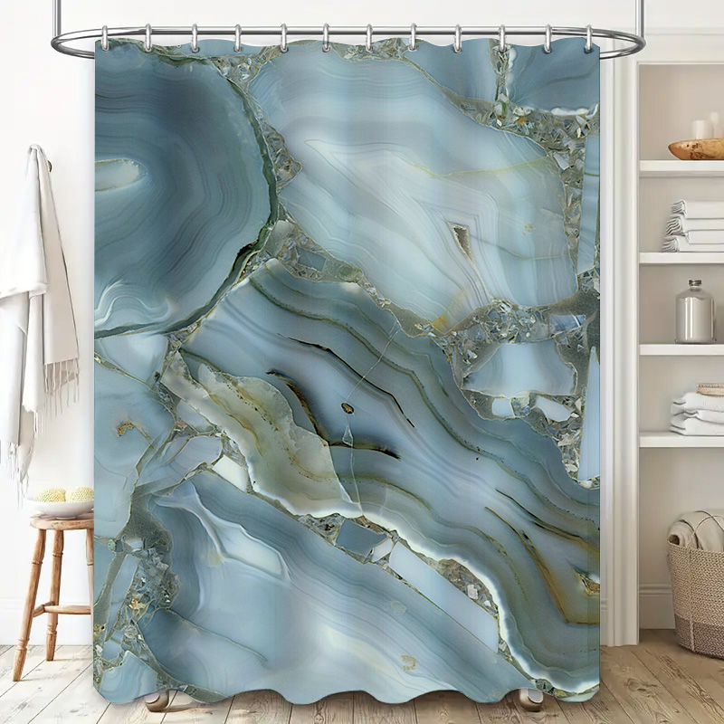 ستارة دش رخامية زرقاء مقاومة ل - مراجعة Home Bathroom Images وسعره