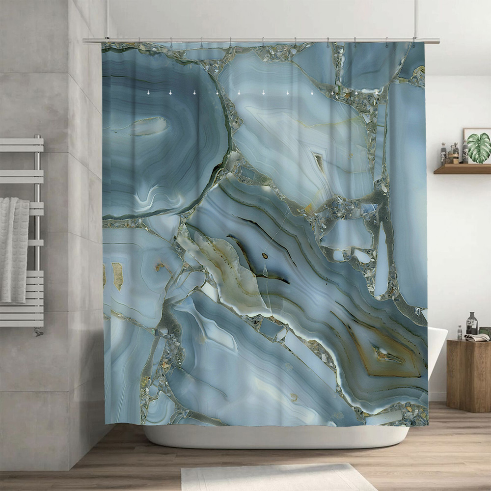 ستارة دش رخامية زرقاء مقاومة ل - مراجعة Home Bathroom Images وسعره