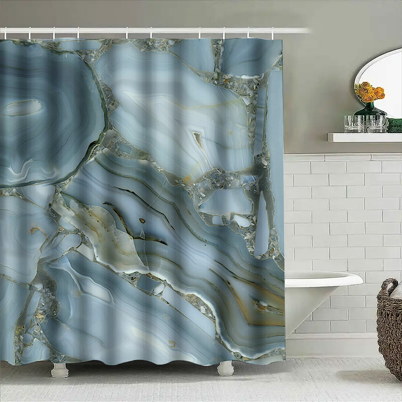 ستارة دش رخامية زرقاء مقاومة ل - مراجعة Home Bathroom Images وسعره