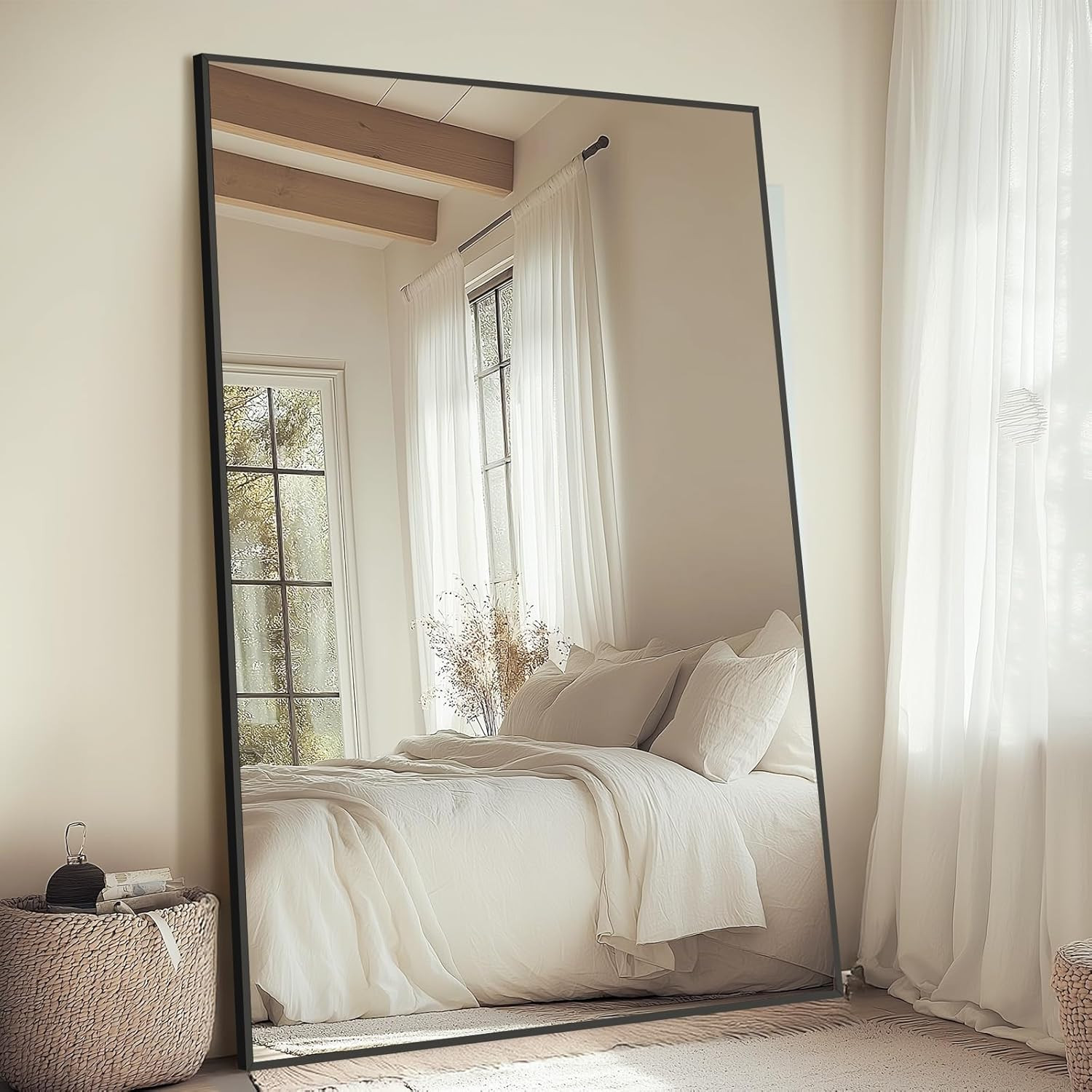 مرآة كبيرة بطول كامل 72 × 44 ب - مراجعة Home Bathroom Glass وسعره