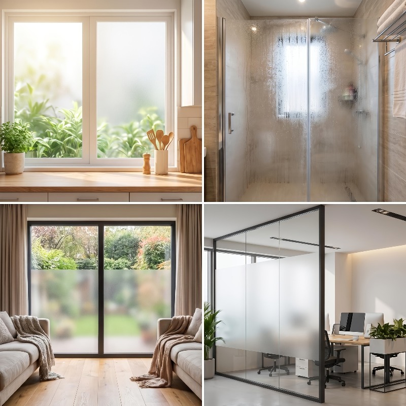 فيلم نافذة أبيض نقي غير لاصق ل - مراجعة Home Bathroom Glass وسعره