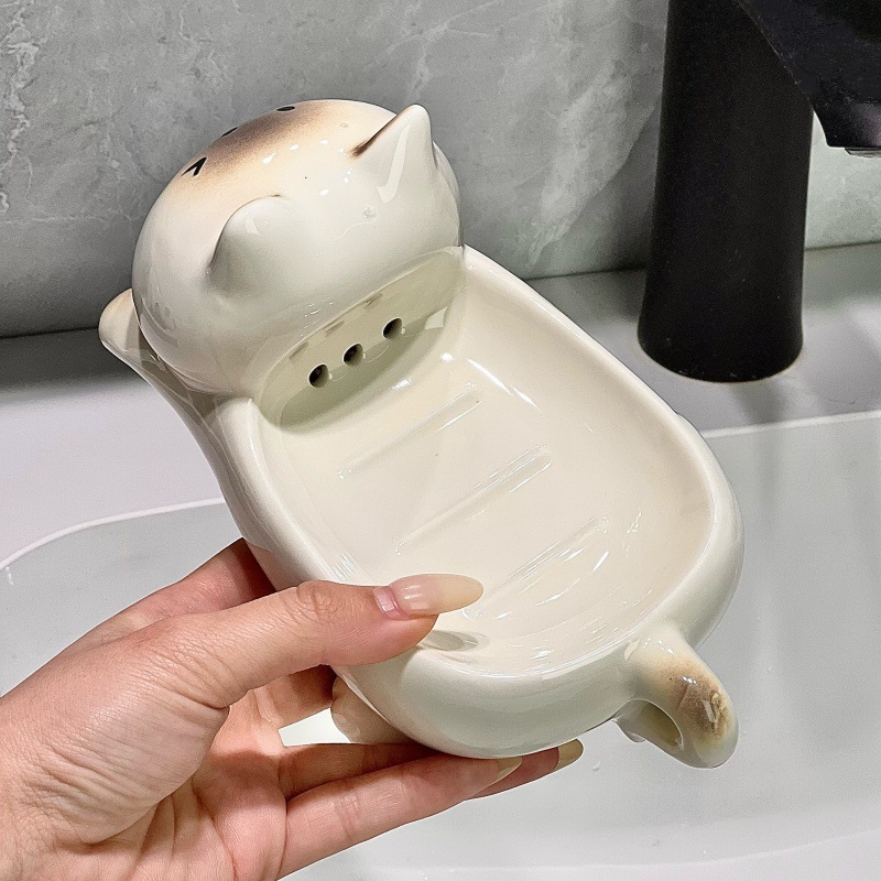 صندوق الصابون السيراميكي الجدي - مراجعة Home Essentials Bathroom Storage وسعره