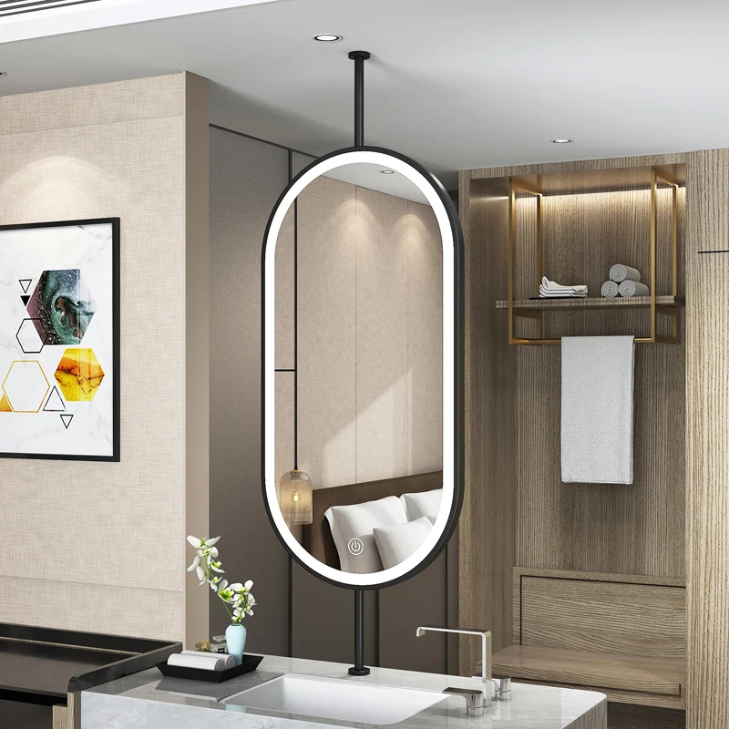 مرآة معلقة بيضاوية الشكل للسقف - مراجعة Home Bathroom Glass وسعره