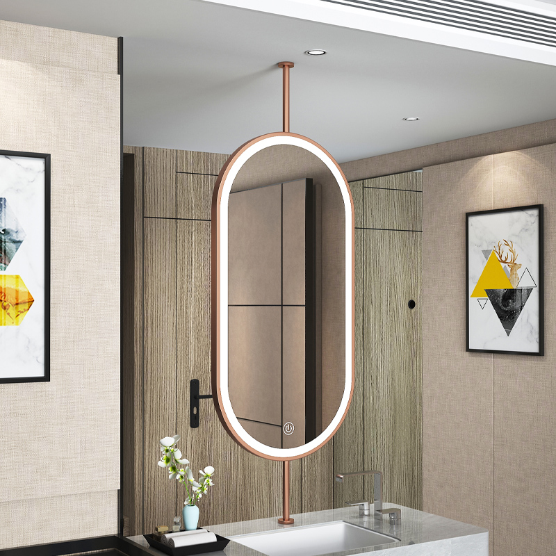 مرآة معلقة بيضاوية الشكل للسقف - مراجعة Home Bathroom Glass وسعره